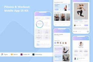 Fitness Workout Mobile App UI Kit Graphic By Betush Creative Fabrica