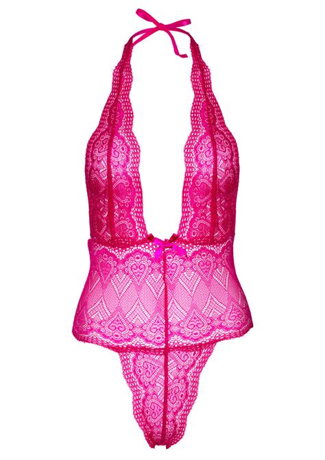 Roze Kanten Body Teddy Hoog Uitgesneden Euphoria