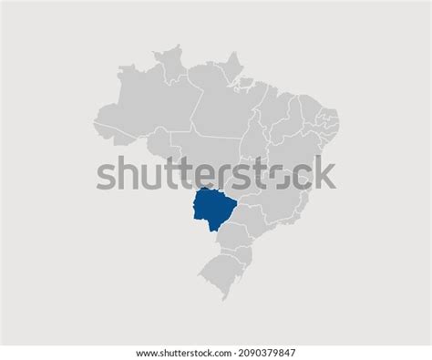 Mato Grosso Do Sul Region Highlighted Stock Vector Royalty Free 2090379847 Shutterstock