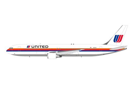 United Airlines Boeing 767 300 N645ua Saul Bass Livery With Stand Die