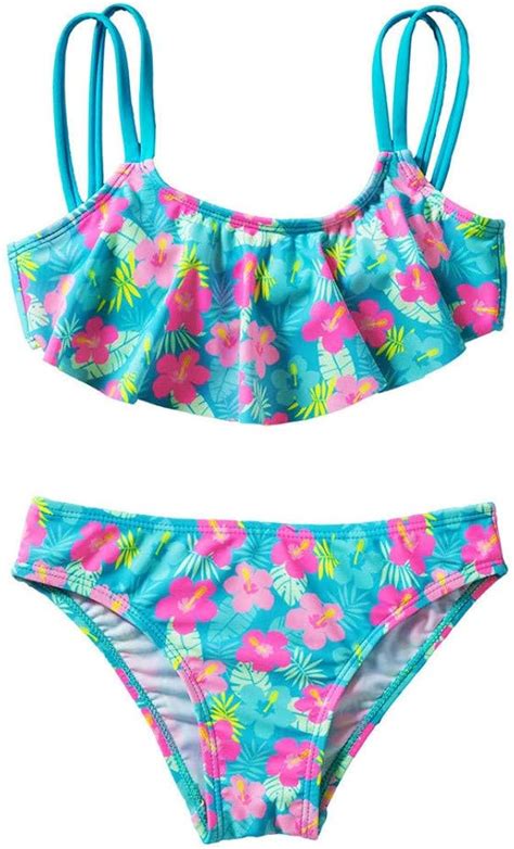 Daoyou M Dchen Bikini Mit Blumenmuster Zweiteilig Bademode F R Kinder