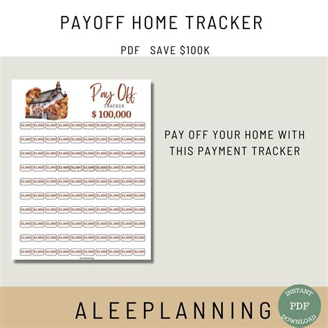 Home Payoff Tracker 100K House Pay off Tracker Mortgage Payoff Mortgage