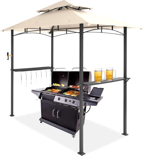 Buy Meway 8x5 Grill Gazebo 2 Tiered Outdoor Bbq Canopy Tent Beige