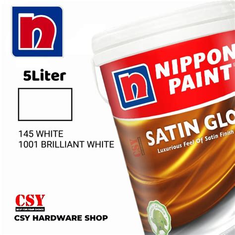 NIPPON PAINT Satin Glo 5 Liter Acrylic Based Interior Wall Paint Mid