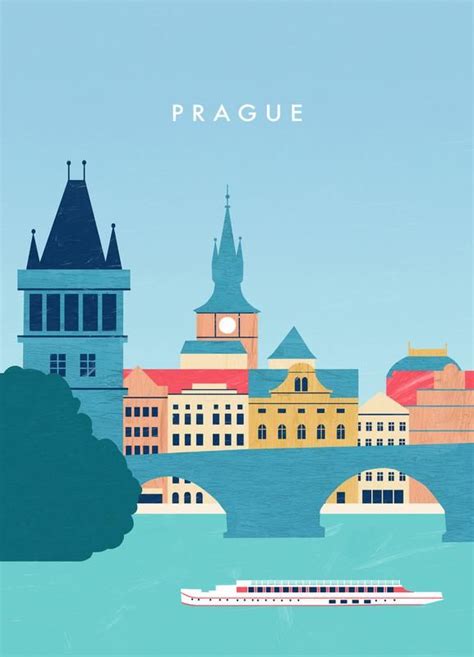 Retro Prague Poster Retro Travel Poster Prague Art Prints Online