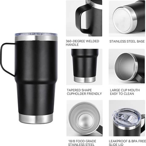 Knpot 20 Oz Stainless Steel Tumbler With Handle Metal Insulated Coffee Travel Mug With Handle