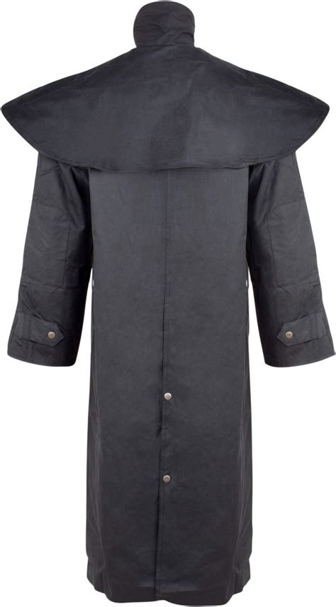 Snapklik Acerugs Long Black Mens Oil Cloth Oilskin Western