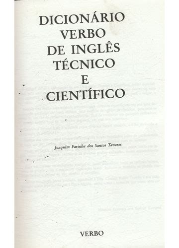 Sebo do Messias Livro Dicionário Verbo de Inglês Técnico e Científico