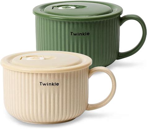 Amazon Inxhbow Pcs Ceramic Soup Bowls With Handle And Vented Lid