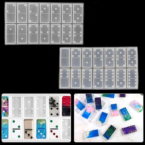 Gigilli Domino Epoxy Resin Mold Silicone Domino Game Molds Kit Diy Molds For Personlized