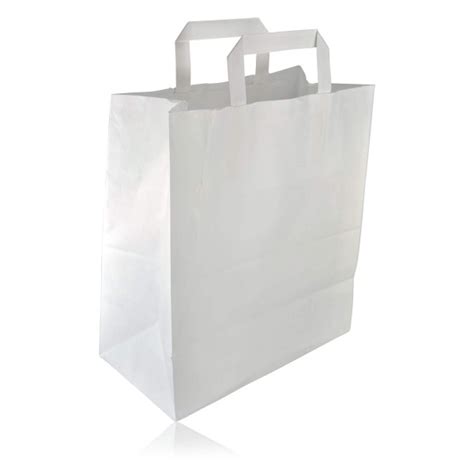 Sac Cabas Papier Kraft Blanc SML Food Plastic Emballage Alimentaire