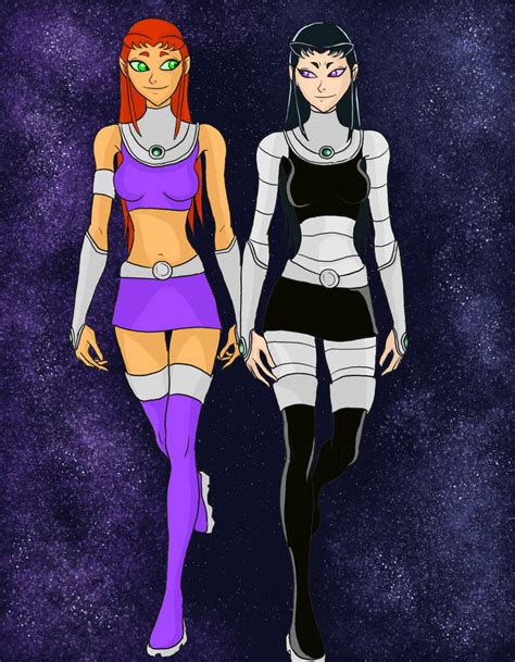 Blackfire And Starfire Strolling The Starfield By Komandrblackfire On