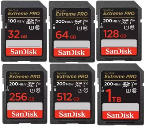 Sandisk SD Extreme Pro 200MB S Flash Memory Card 32GB 64GB 128GB 256GB