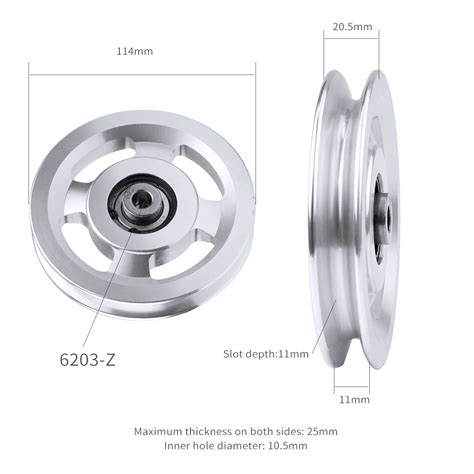 BGNING 73 95 110 114mm Aluminum Bearing Pulley Wheel Gym Fitness