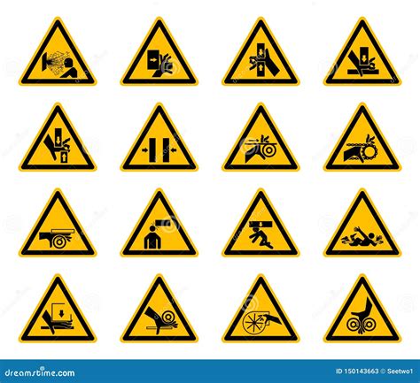 Les Labels D Avertissement Triangulaires De Symboles De Risque Isolent