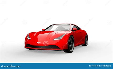 Carro De Esportes Vermelho Isolado No Branco Imagem De Stock Imagem