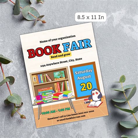 Book Fair Flyer Scholastic Book Fair Reading Party School Fundraiser ...