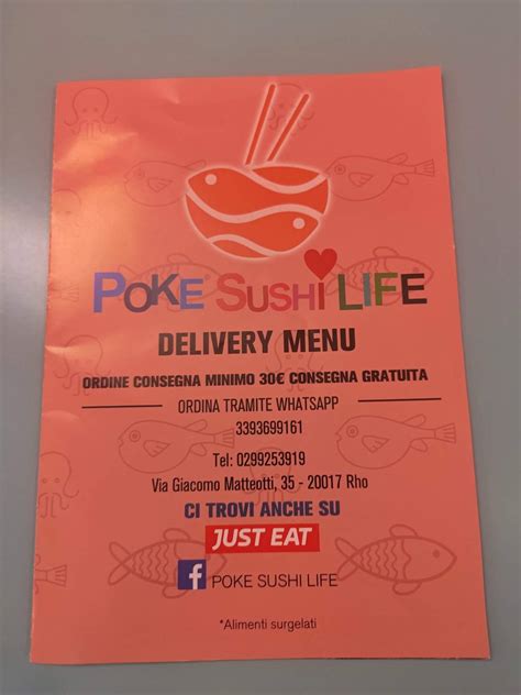 Menu At Poke Sushi Life Pub Bar Rho