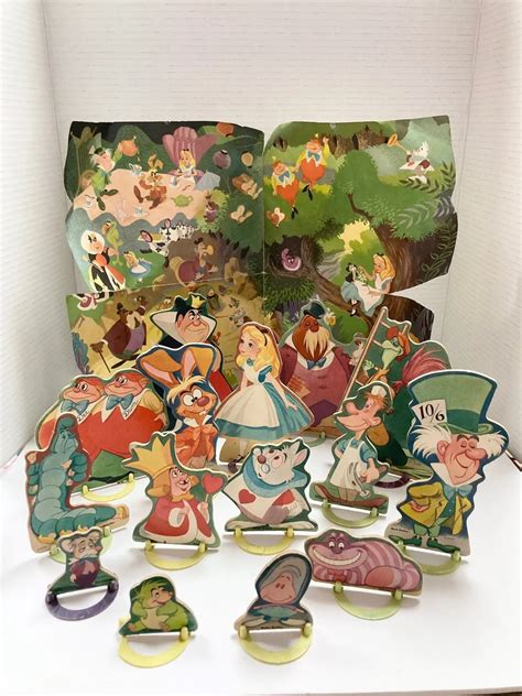 Vintage Disneys 1951 Alice In Wonderland Stand Up Figures Etsy Cow