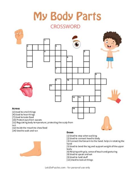 Meditációig utódok Költési body parts crossword puzzle printable keleti