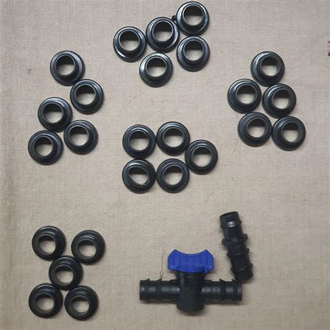 Fabitto 16mm Drip Irrigation Pipe Rubber Grommets Garden Watering Take