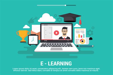 E Learning Vector Illustration 180360 Vector Art At Vecteezy