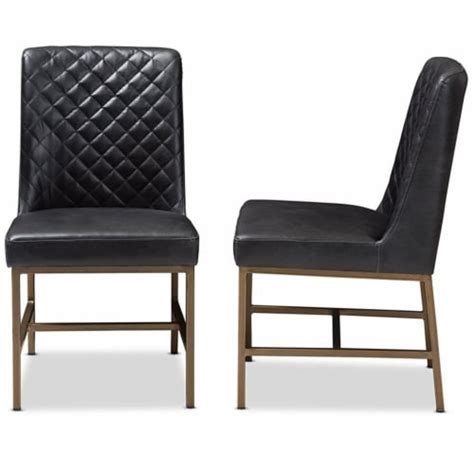 Baxton Studio Margaux Faux Leather Dining Side Chair Set Of 2 1