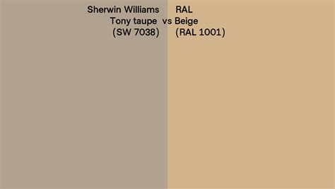 Sherwin Williams Tony Taupe Sw 7038 Vs Ral Beige Ral 1001 Side By