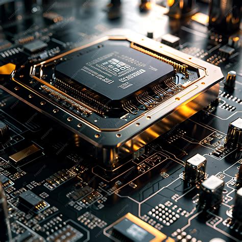 Premium AI Image | a close up of a computer motherboard with a ...