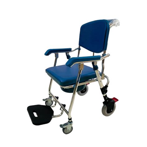 Lightweight Foldable Aluminium Roll Over Shower Commode Chair