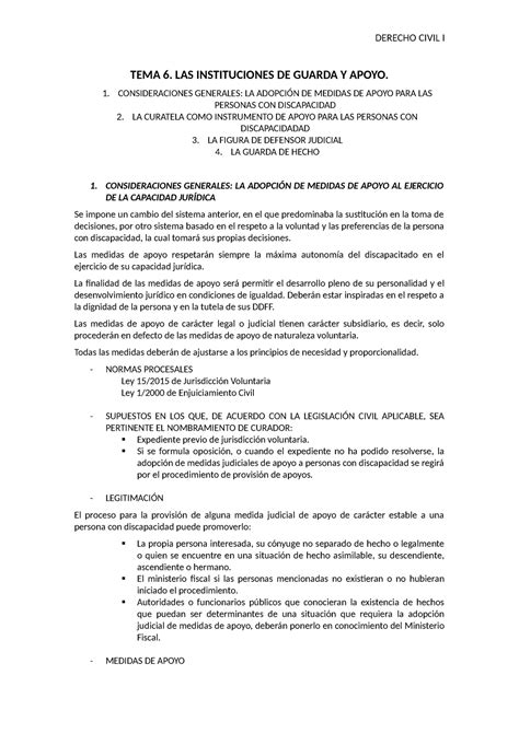 TEMA 6 Apuntes Tema 6 Dcho Civil I DERECHO CIVIL I TEMA 6 LAS