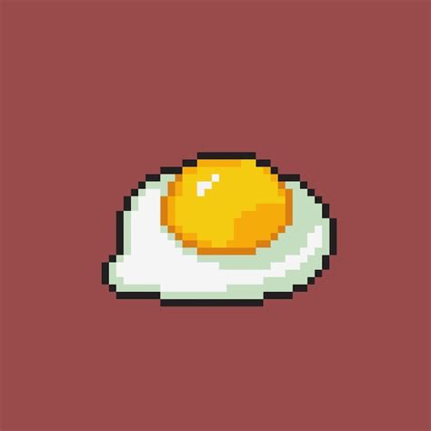 Premium Vector Fried Egg In Pixel Art Style