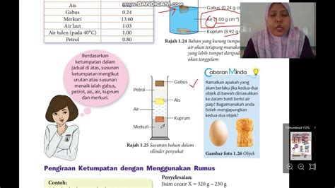 Sains Kssm Tingkatan 1 Ketumpatan Youtube