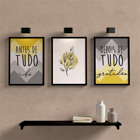 Kit Quadros Decorativos Antes De Tudo Fé Decoração Com Quadros Molduras De Quadros Kit