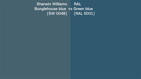 Sherwin Williams Bunglehouse Blue Sw 0048 Vs Ral Green Blue Ral 5001