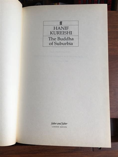 The Buddha Of Suburbia By Hanif Kureishi Near Fine Hardcover 1990