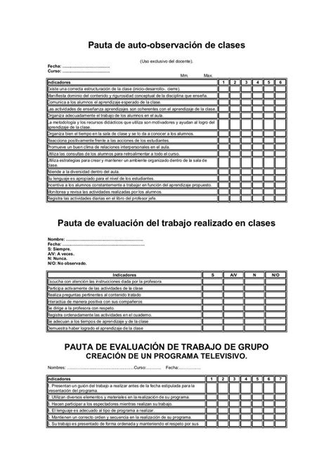 Lista De Cotejo Técnicas De Evaluación Docsity