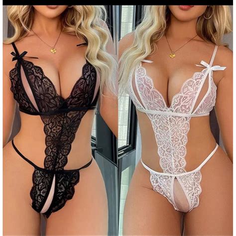 Kit Body Apressadinha Renda Abertura Lingerie Sensual Costa Nua