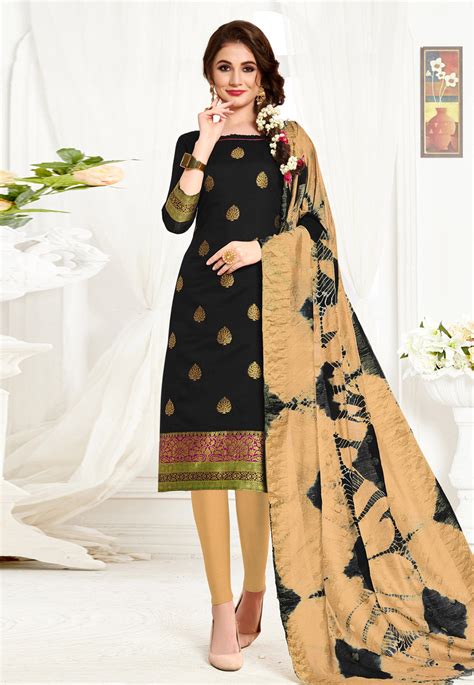 Black Banarasi Churidar Suit Churidar Suits Indian Designer