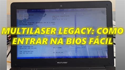 Notebook Multilaser Legacy Como Entrar Na Bios F Cil Youtube