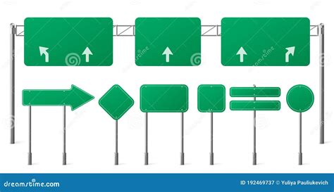 Dise O De Carteles De La Ruta Verde De La Autopista Tableros De