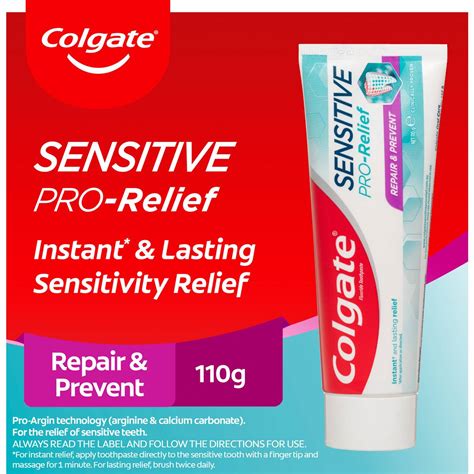 Colgate Sensitive Toothpaste Pro Relief Repair And Prevent 110g Woolworths