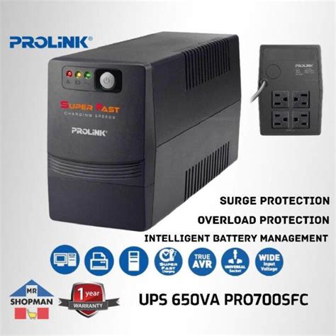 Prolink Ups Backup Pro701sfc Pro700sfc 650va 390w Uninterrupted Power Supply Lazada Ph