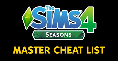 The Sims 4 Seasons: Cheats Master List | SimsVIP