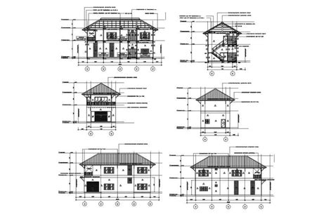 Floor Plan Elevation And Section View Of Building Dwg File Hot Sex Picture