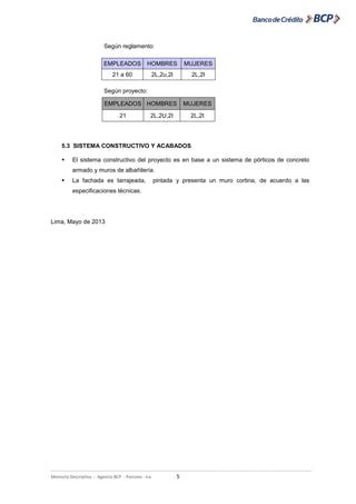 Memoria Descriptiva Bcp Ica Pdf