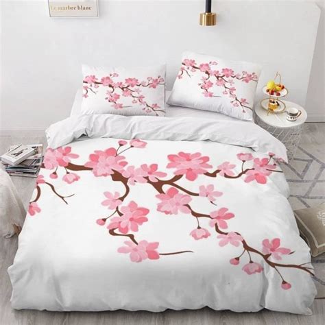 Housse De Couette X Cm Fleurs De Cerisier Japonais Parure De Lit