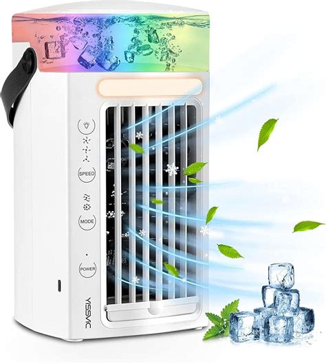 Mini Refrigerador De Ar Evaporativo Luzes De LED De 7 Cores Mini