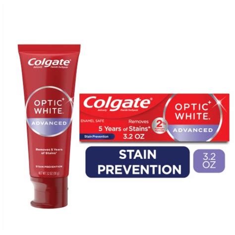 Colgate Optic White Advanced Toothpaste with Hydrogen Peroxide Icy ...