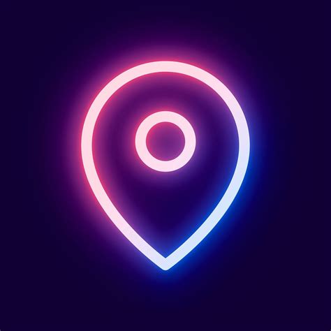 Line Drawing Location Icon In Neon Style Location Icons Style Icons